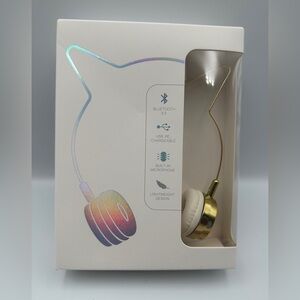 Anifones Gold Cat Ears Wireless Headphones
Fashion Microphone Headset New